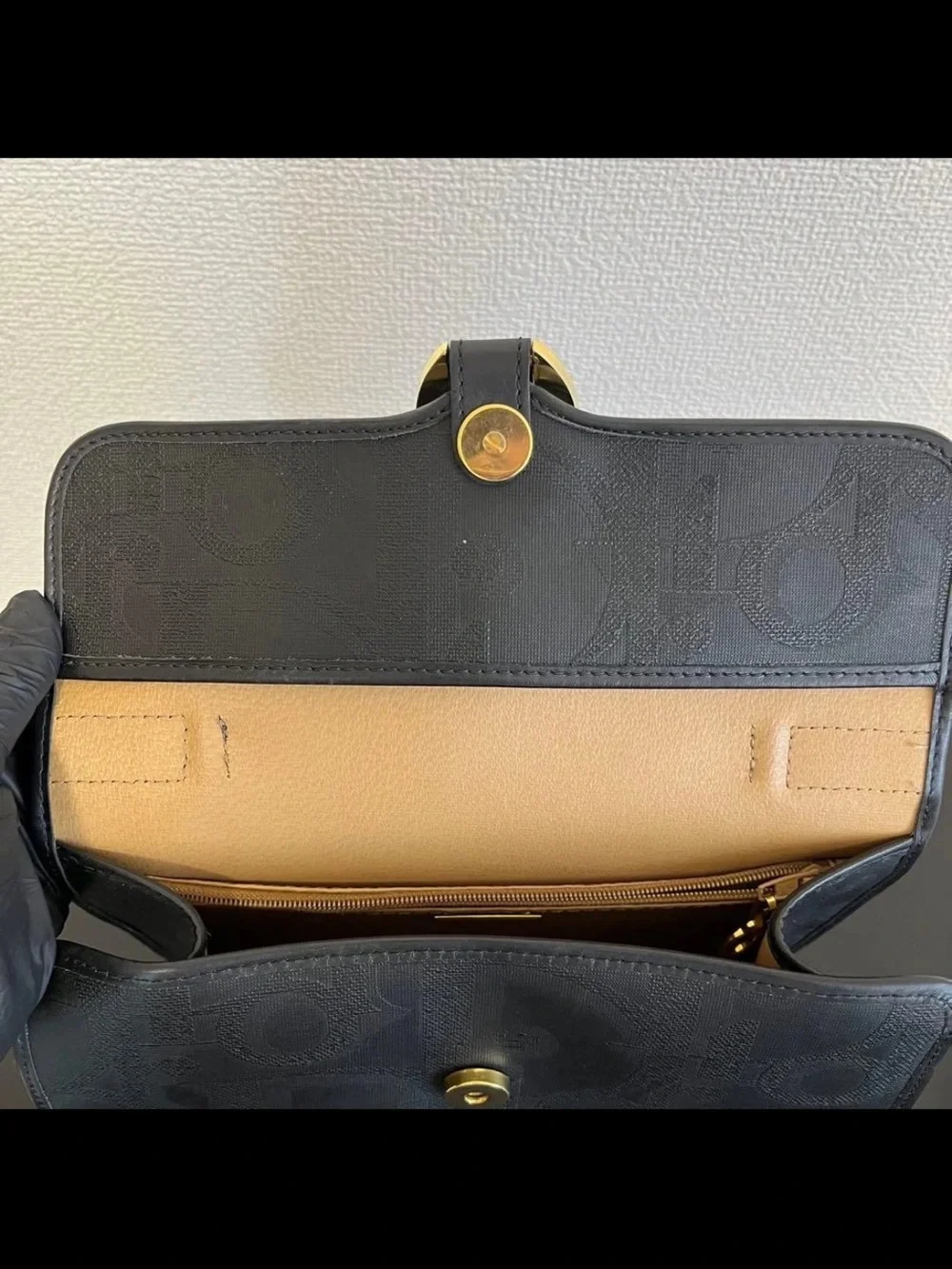 Dior Black Top Handle Satchel with Gold Hardware